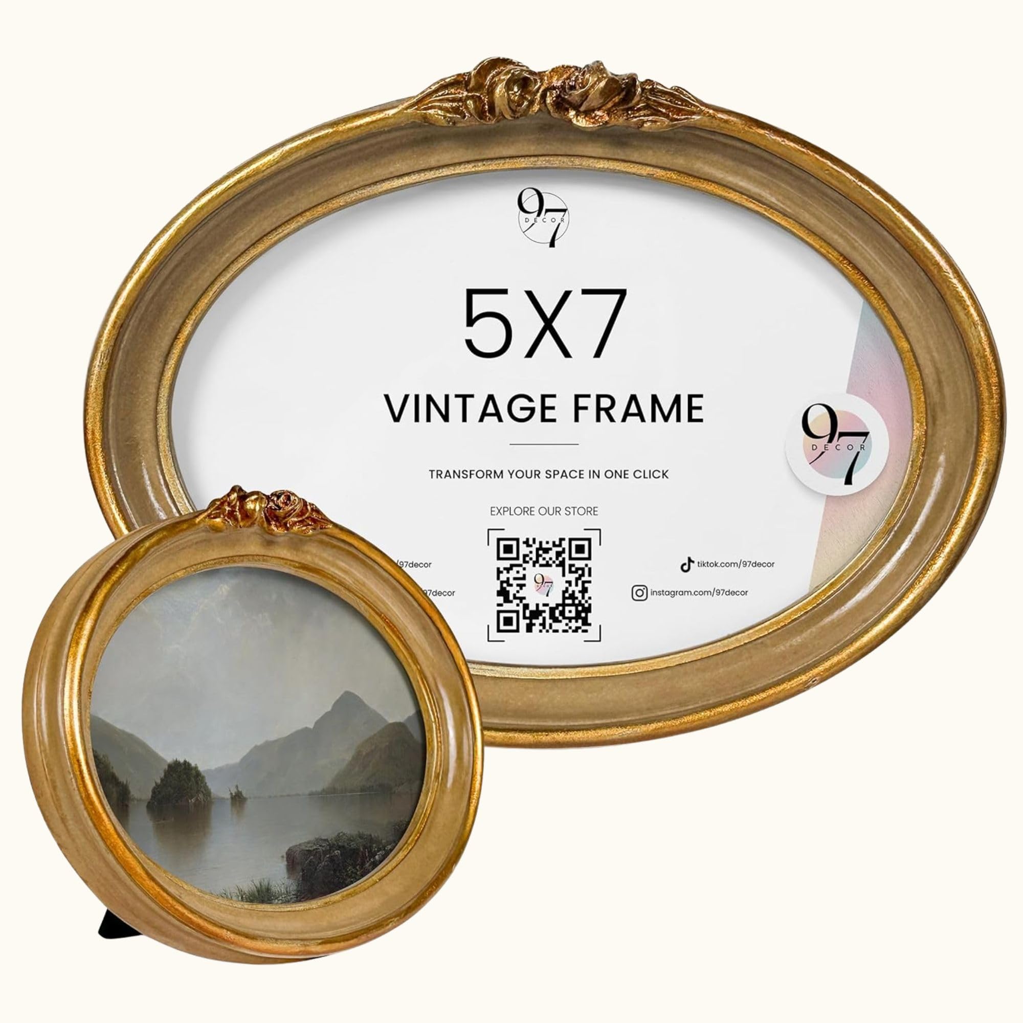 Amazon.com - 97 Decor Vintage Oval Picture Frame 5x7 - Gold Oval